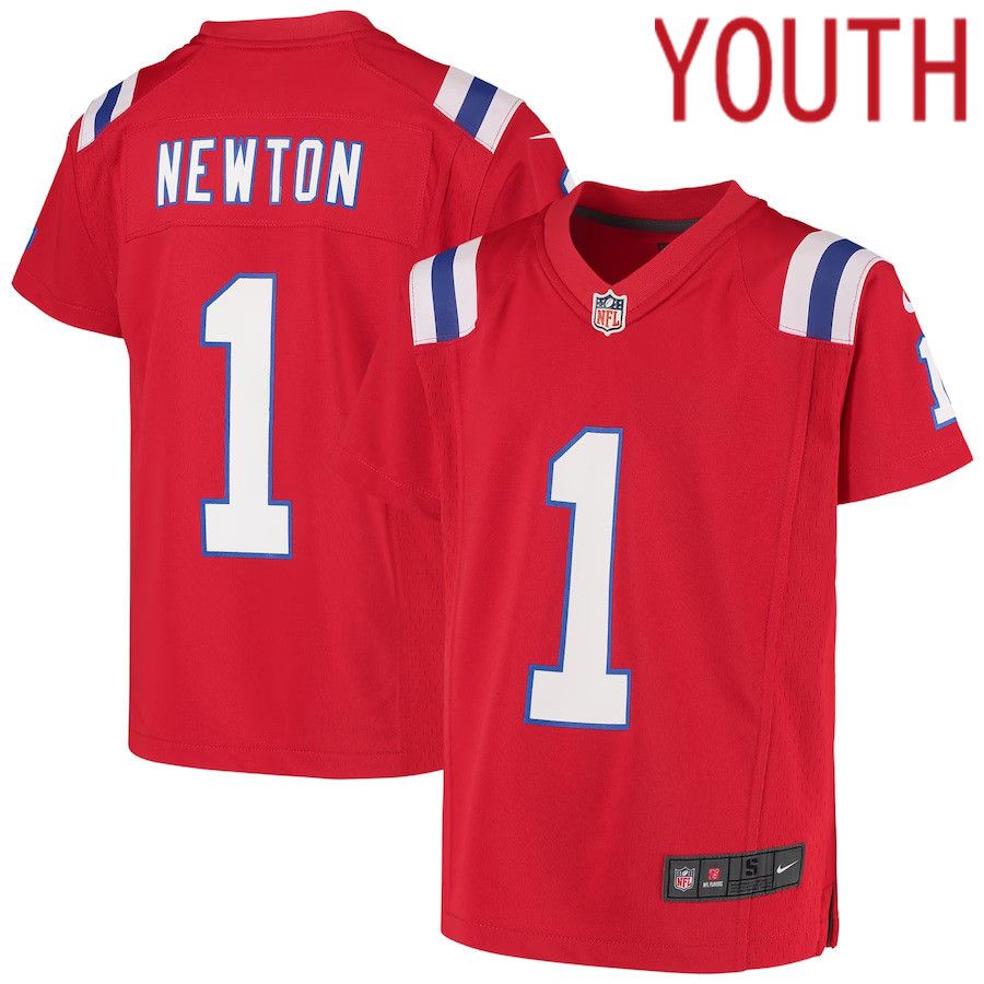 Youth New England Patriots #1 Cam Newton Nike Red Team Game NFL Jersey